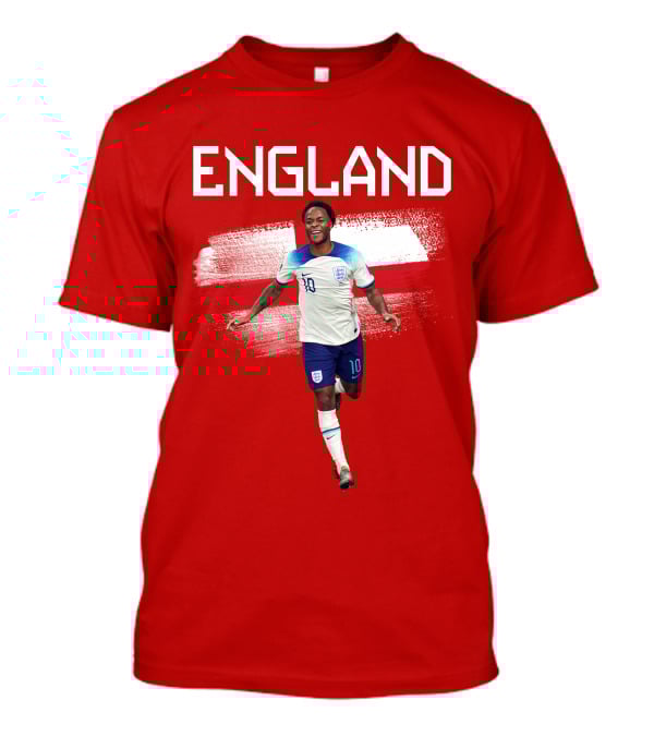Raheem Sterling England Football 10 Euro Kit Cross Background T-Shirt