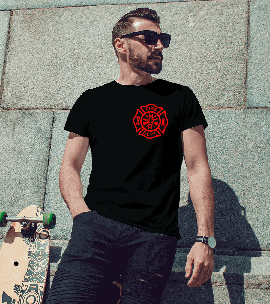 There Is A Her In Brotherhood Fire Dept Maltese Cross T-Shirt