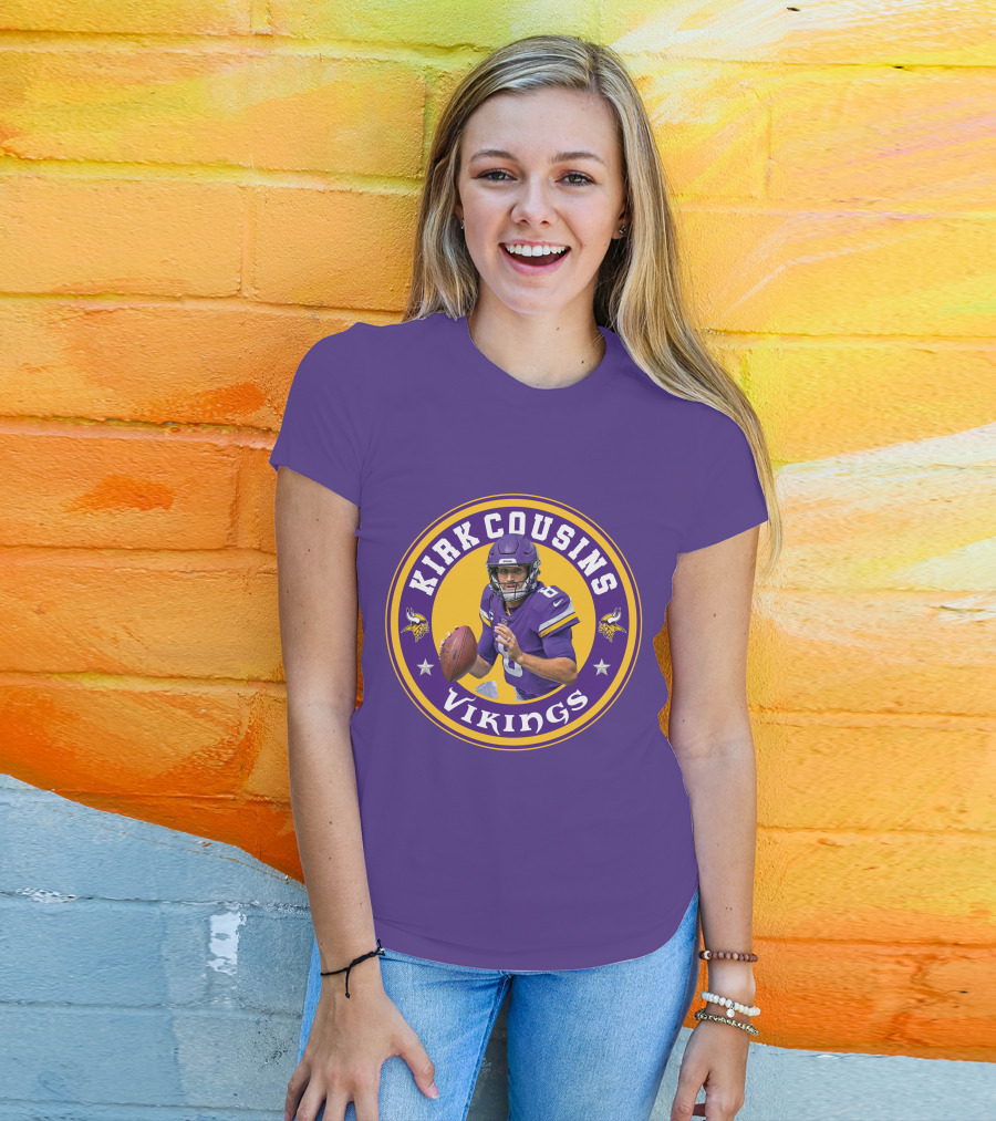 Kirk Cousins Minnesota Vikings Football Quarterback NFL Logo Circle T-Shirt