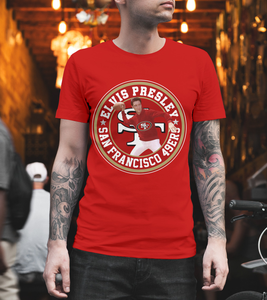 Elvis Presley San Francisco 49ers Football Player Circle T-Shirt