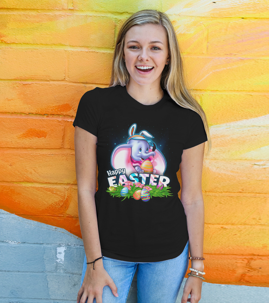 Dumbo Happy Easter Eggs And Bunny Ears Celebration T-Shirt