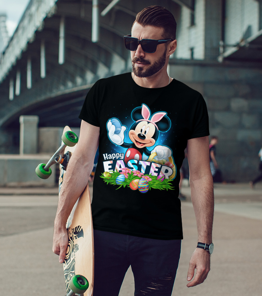 Mickey Happy Easter Basket Eggs Spring Celebration T-Shirt
