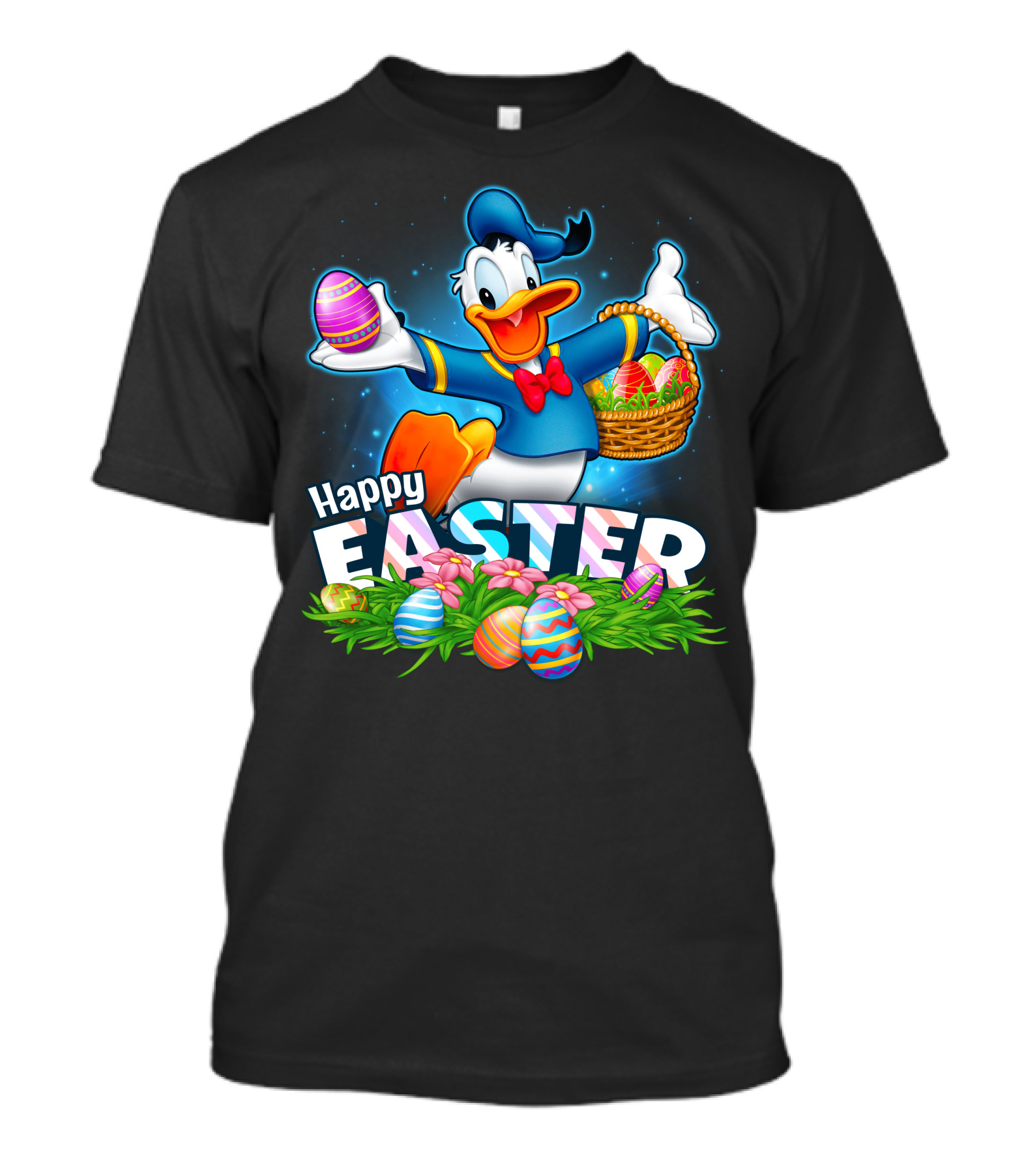 Happy Easter Donald With Colorful Easter Eggs And Basket T-Shirt