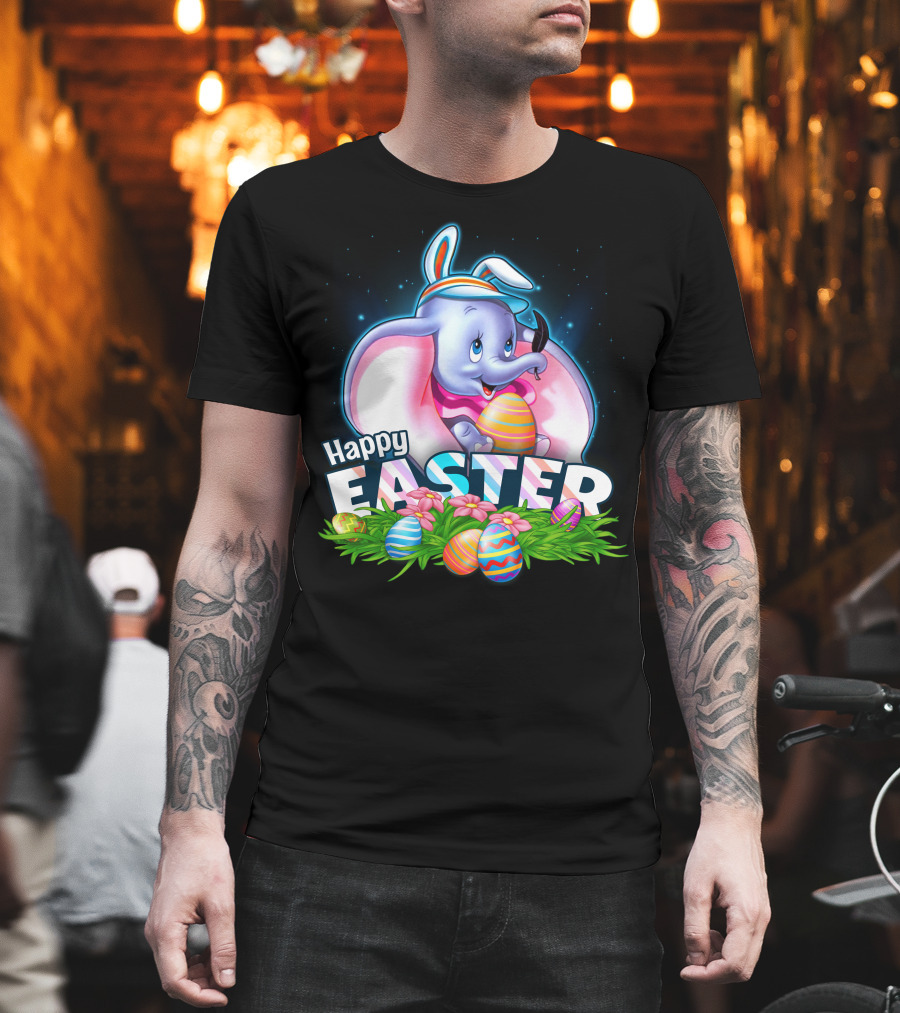 Happy Easter Dumbo With Colorful Easter Eggs T-Shirt