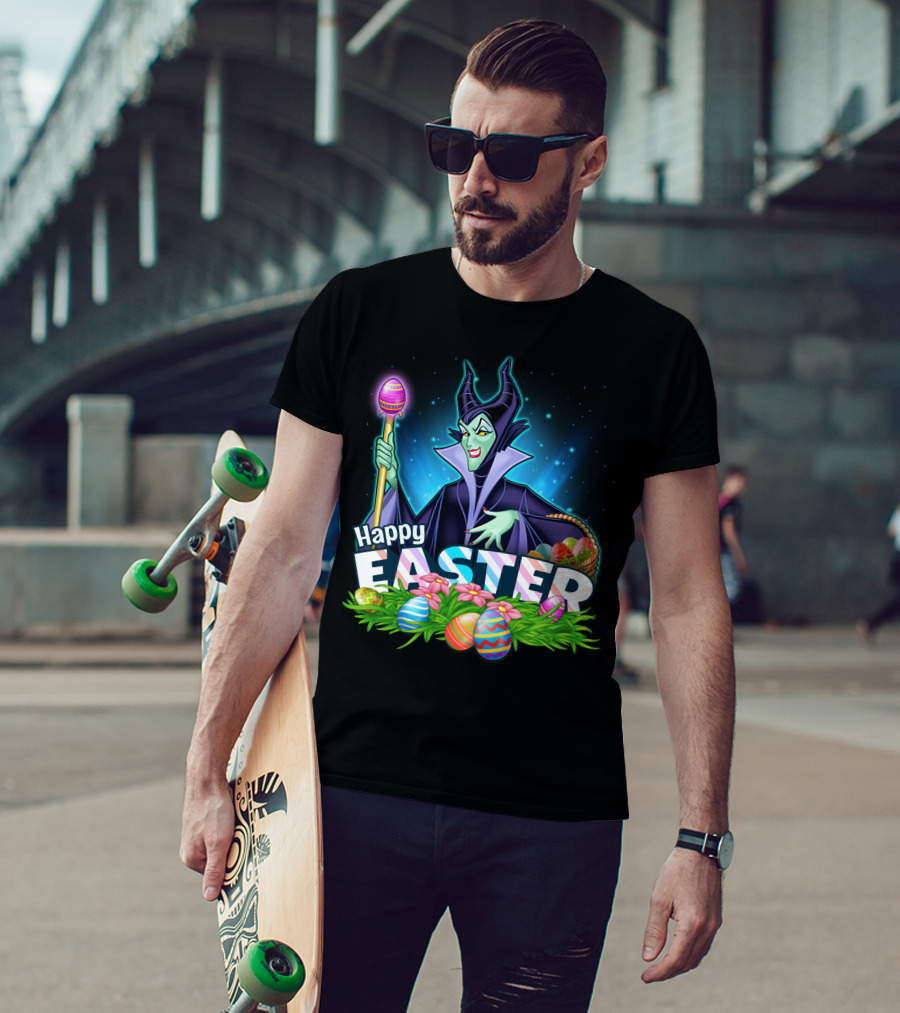 Maleficent Happy Easter With Eggs And Scepter T-Shirt