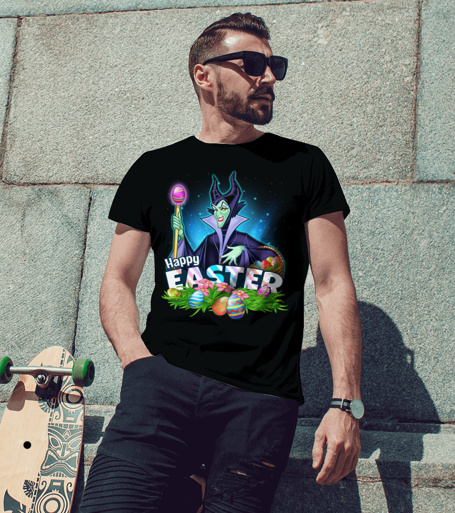 Maleficent Happy Easter With Eggs And Scepter T-Shirt