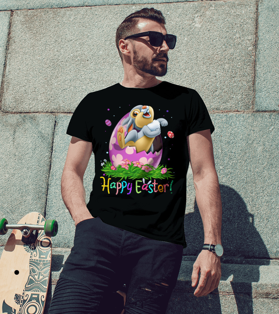 Thumper Happy Easter Bunny Egg Flowers T-Shirt
