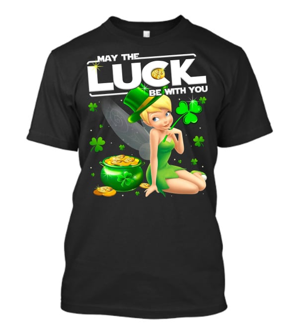 Tinkerbell May The Luck Be With You Shamrock And Pot Of Gold T-Shirt