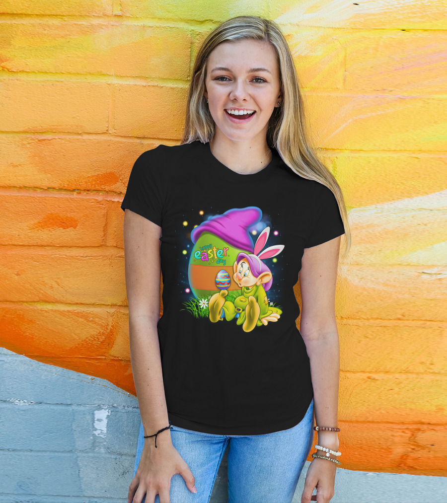 Happy Easter Day Dopey With Colorful Egg And Bunny Ears T-Shirt