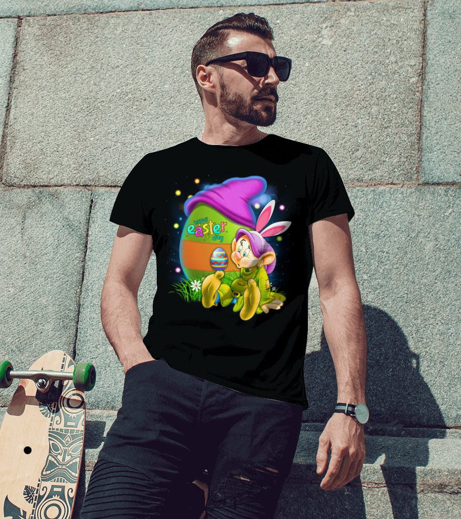 Happy Easter Day Dopey With Colorful Egg And Bunny Ears T-Shirt
