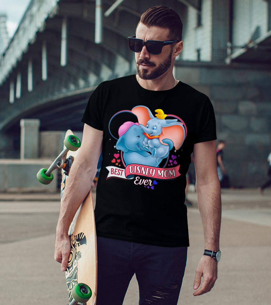 Best Disney Mom Ever Dumbo And Mom Hearts T-Shirt