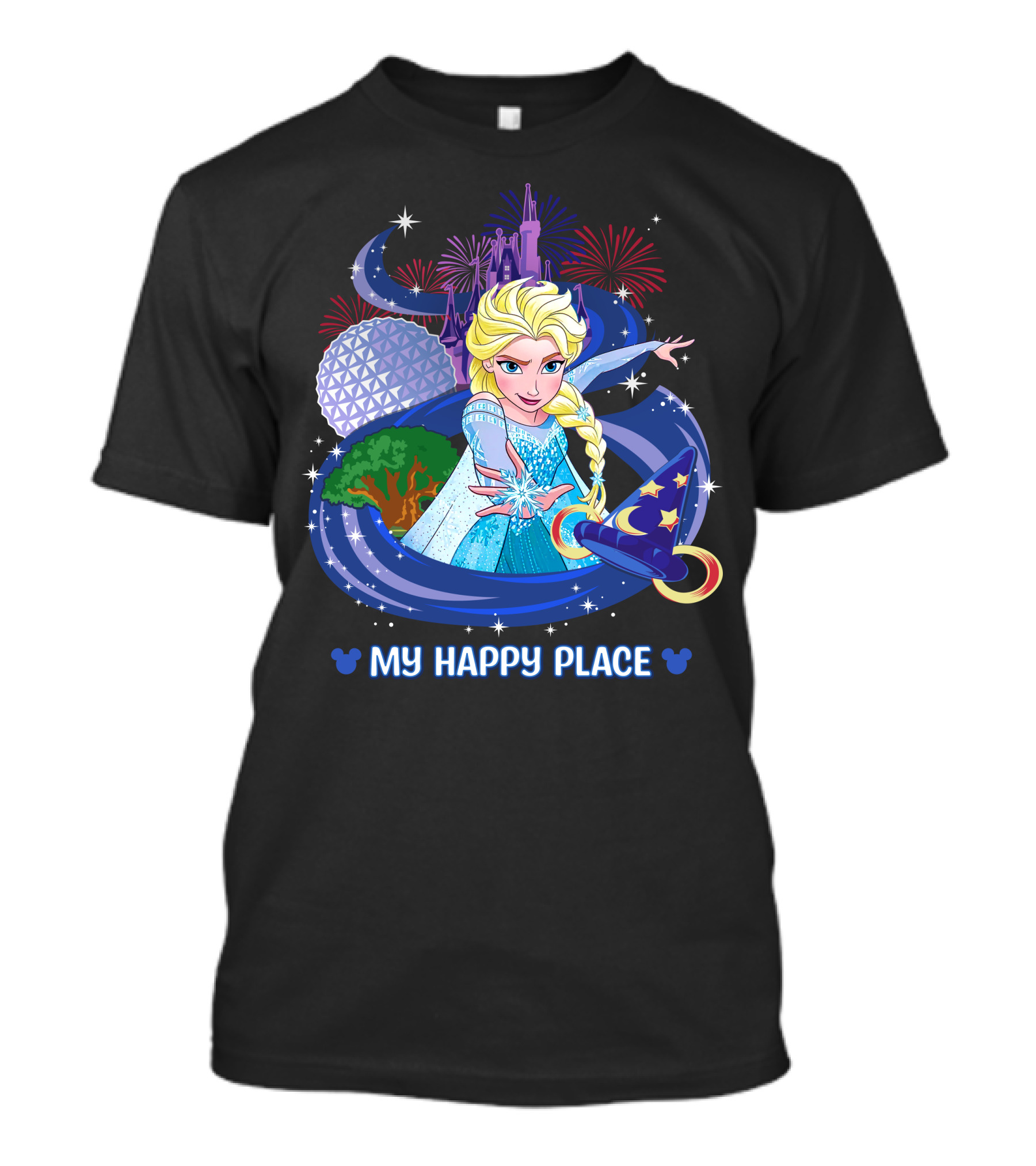 Elsa My Happy Place Fireworks And Magic Castle T-Shirt