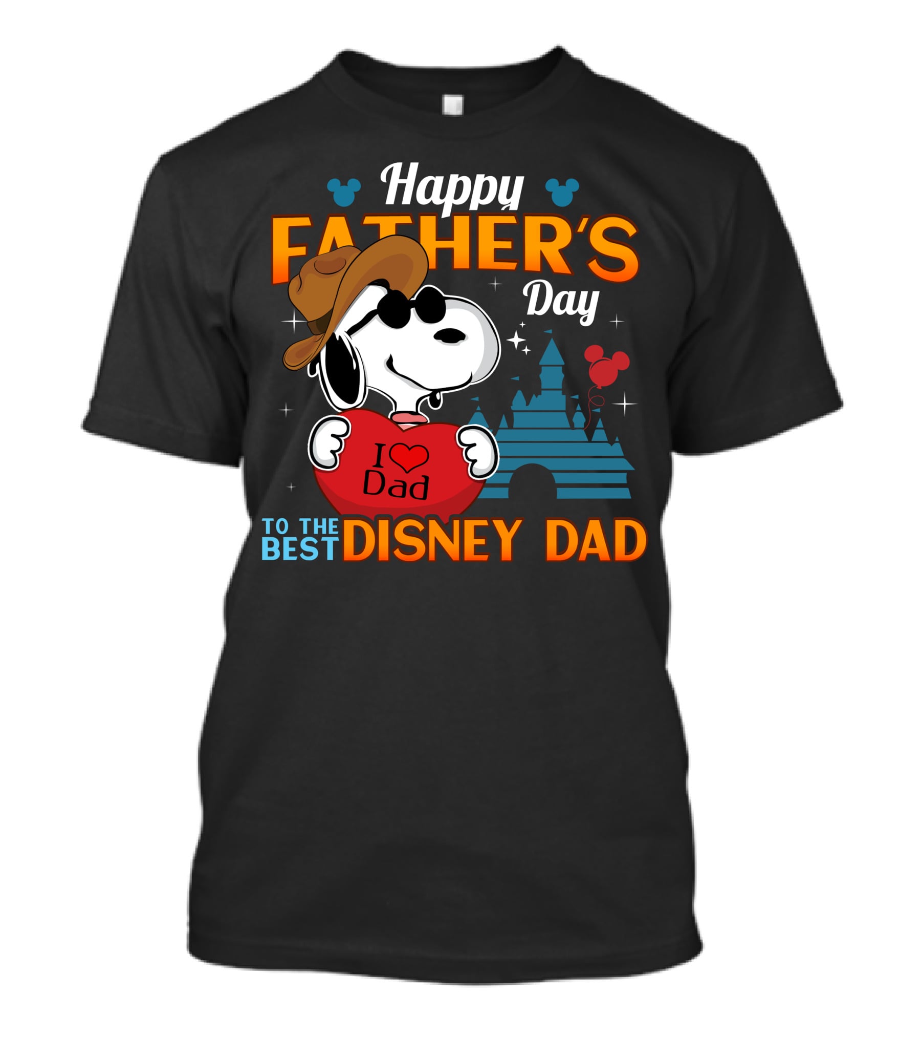 Happy Father's Day Snoopy I Love Dad To The Best Disney Dad T-Shirt