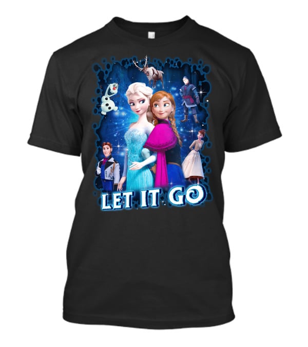 Frozen Let It Go Elsa Anna Olaf Kristoff Sven Disney Characters T-Shirt