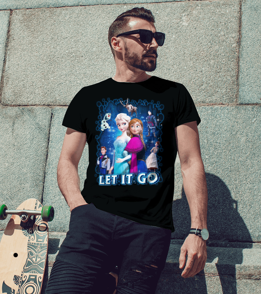 Frozen Let It Go Elsa Anna Olaf Kristoff Sven Disney Characters T-Shirt