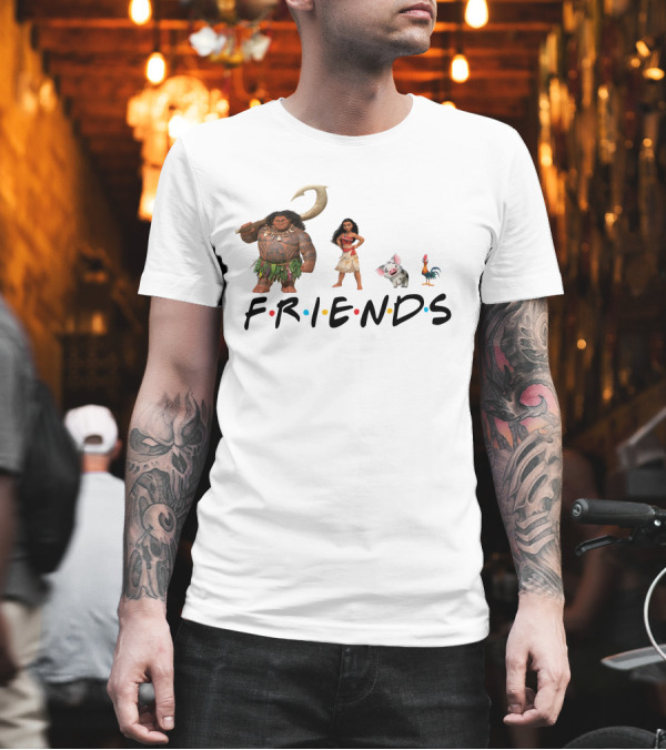 Friends Moana Maui Pua Heihei Characters T-Shirt Friends Moana Maui Pua Heihei Characters T-Shirt
