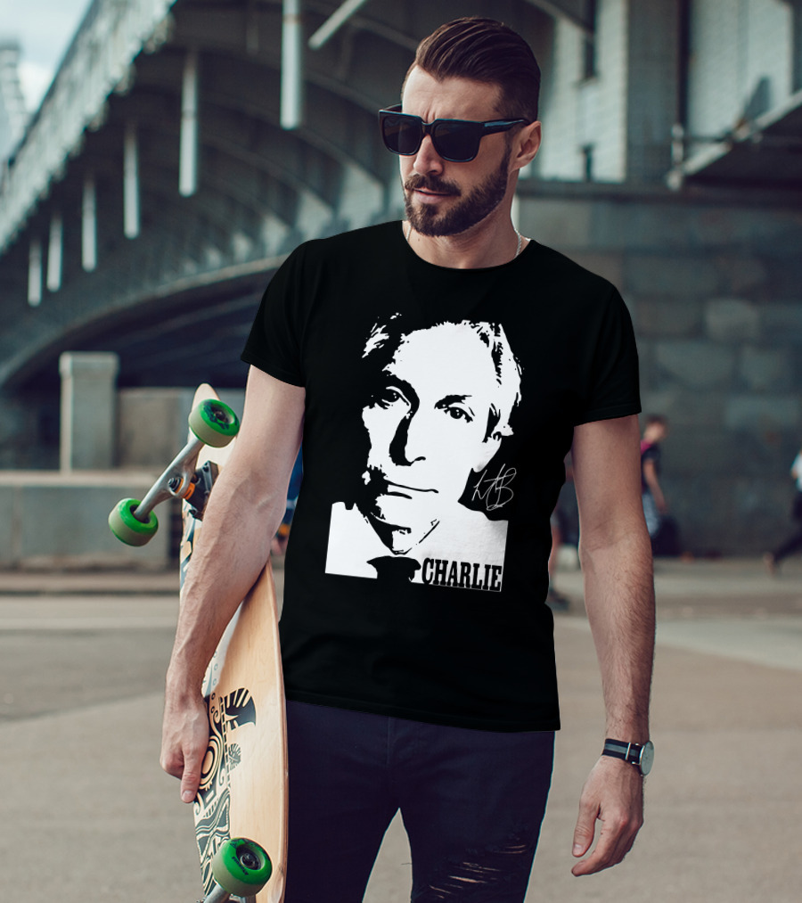 Charlie Thanks For Mermories Black And White T-Shirt