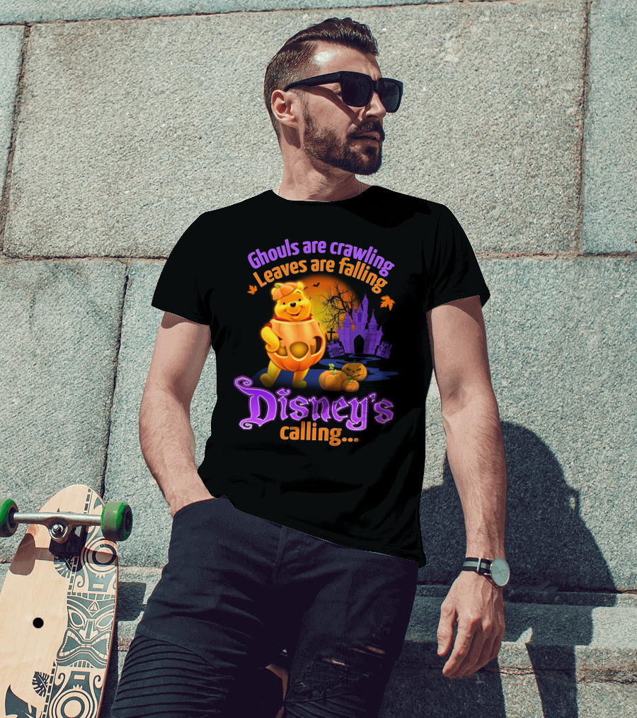 Ghouls Are Crawling Leaves Are Falling Disney's Calling Winnie The Pooh Halloween T-Shirt