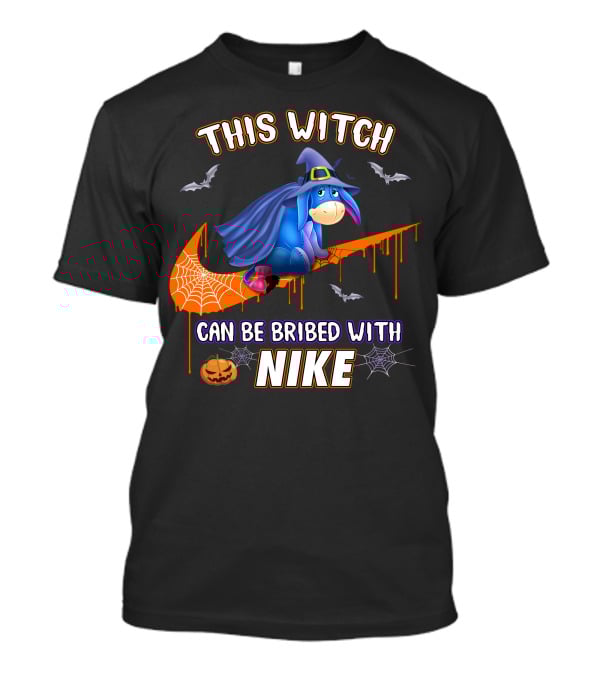This Witch Can Be Bribed With Nike Eeyore Halloween Bats Pumpkins T-Shirt