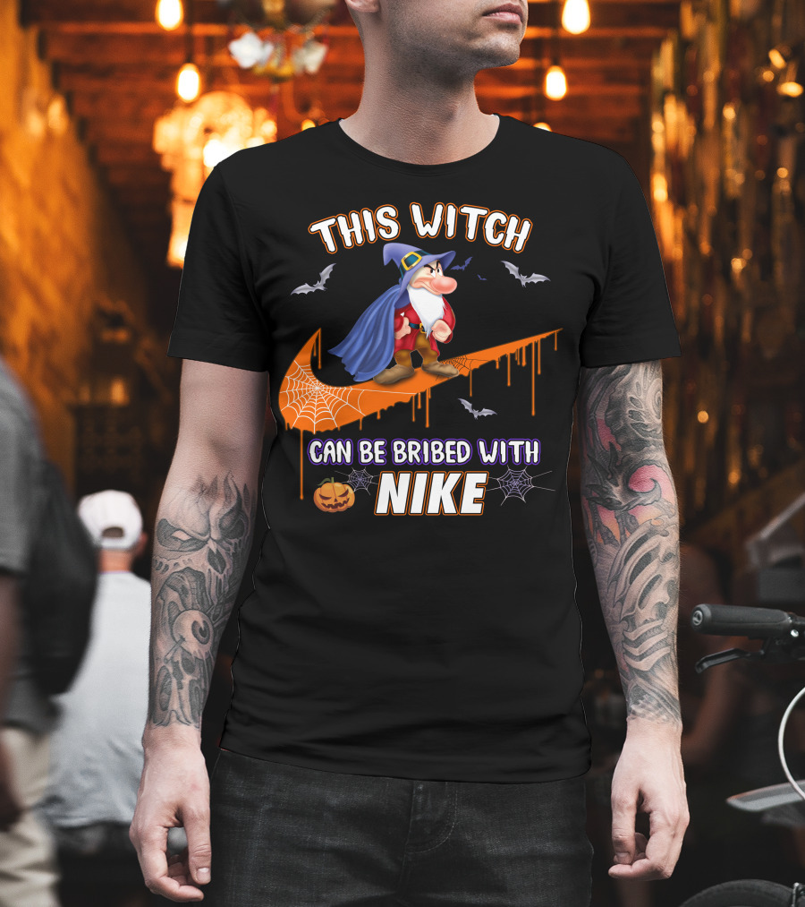 This Witch Can Be Bribed With Nike Wizard Pumpkin Bat Halloween T-Shirt