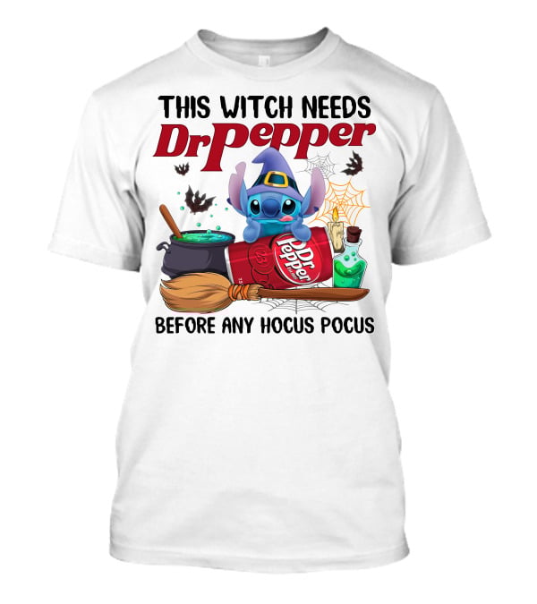 This Witch Needs Dr Pepper Before Any Hocus Pocus Stitch T-Shirt