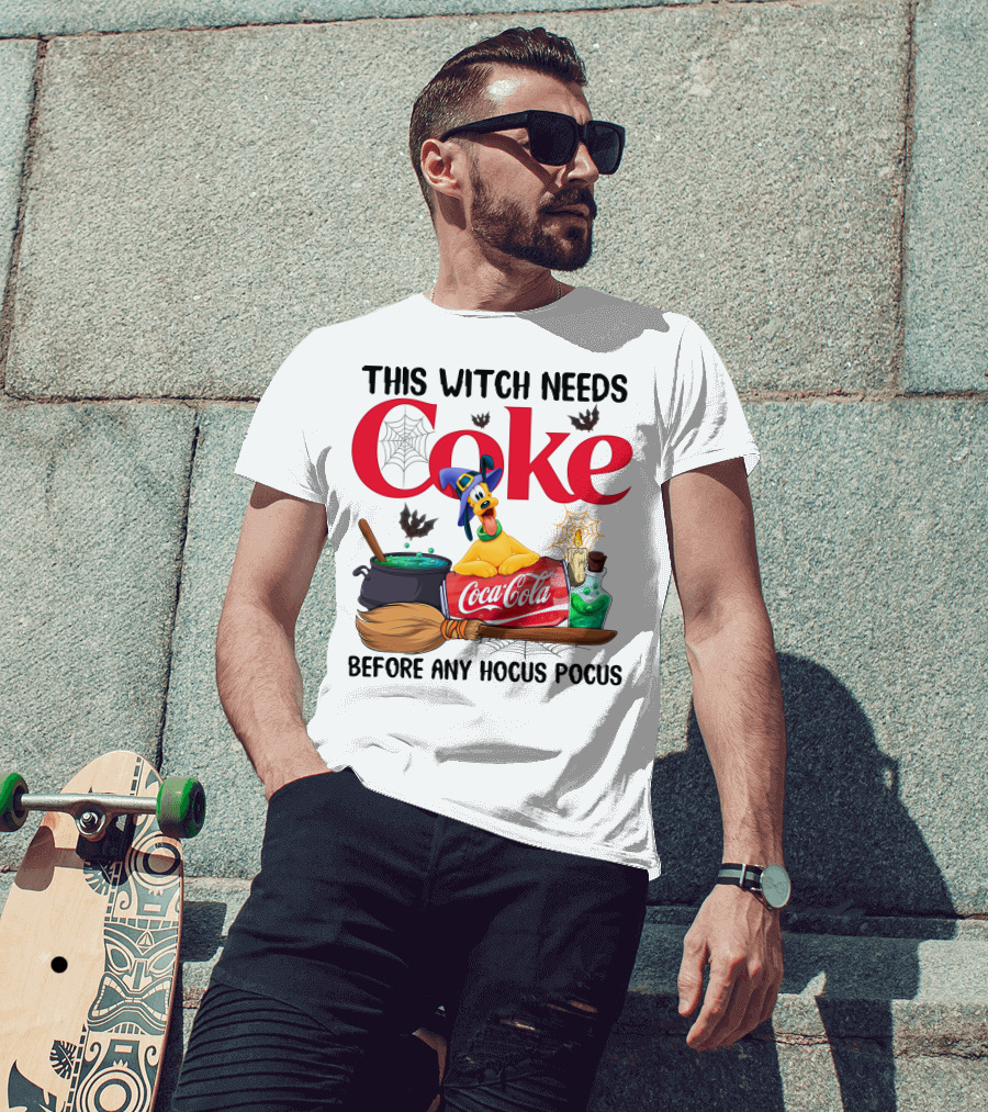 This Witch Needs Coke Pluto Coca-Cola Halloween Theme Before Any Hocus Pocus T-Shirt