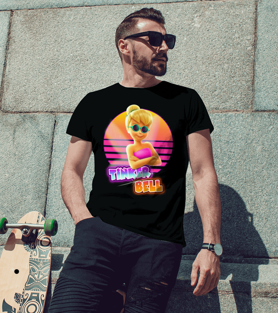 Tinker Bell Retro Sunset Style Cool Sunglasses T-Shirt
