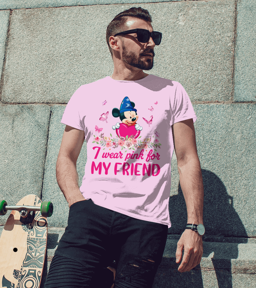 Mickey Fantasia I Wear Pink For My Friend T-Shirt