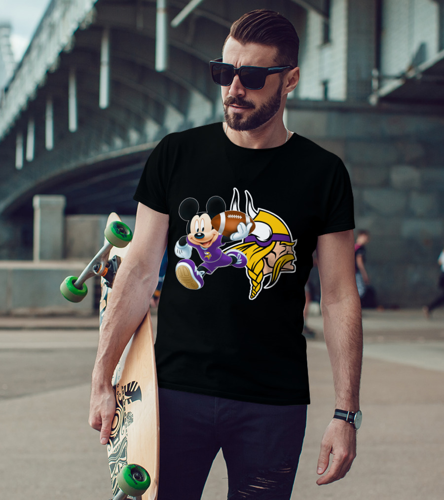 Mickey Mouse Minnesota Vikings Football Fusion T-Shirt