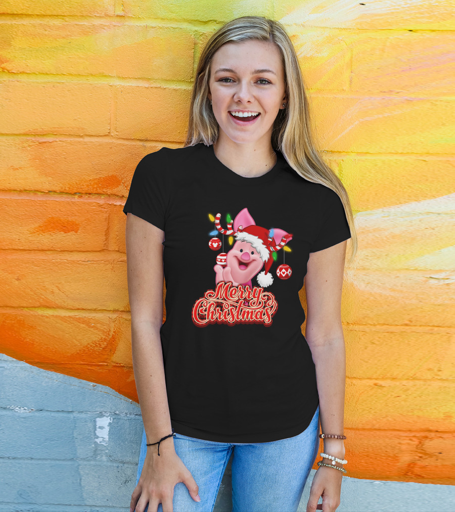 Piglet Merry Christmas Disney Holiday Magic T-Shirt