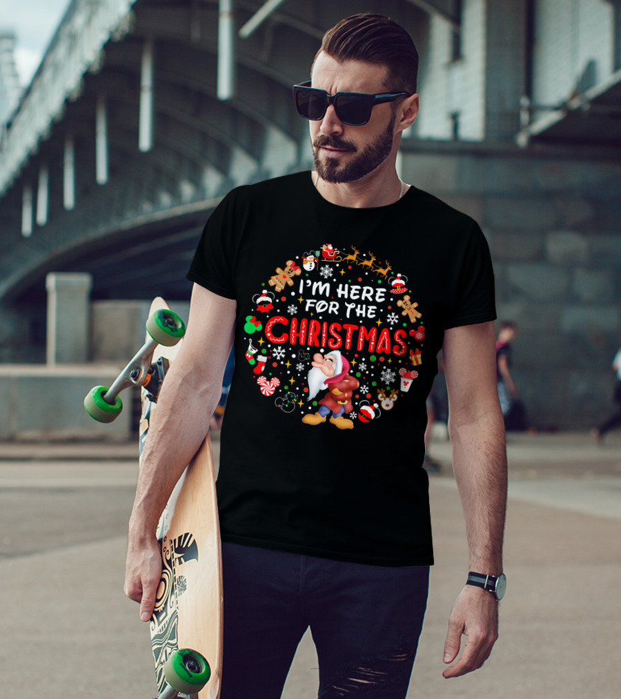I'm Here For The Christmas Grumpy Dwarf Holiday Festivities T-Shirt