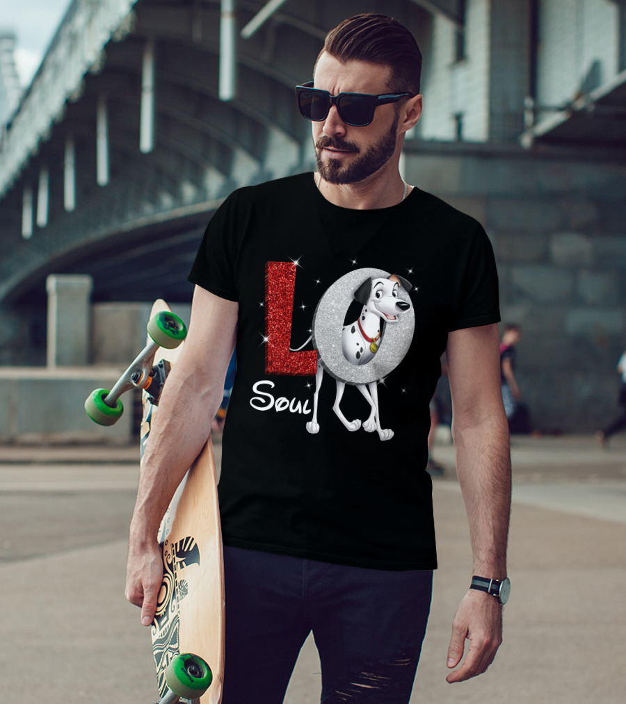 Pongo Soul Love With Glittery Red And Silver Letters T-Shirt