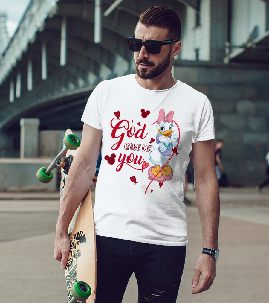 God Gave Me You Daisy Duck Hearts T-Shirt