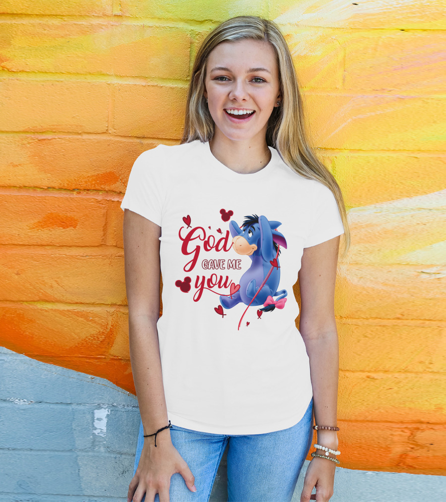 God Gave Me You Eeyore Mickey Hearts T-Shirt