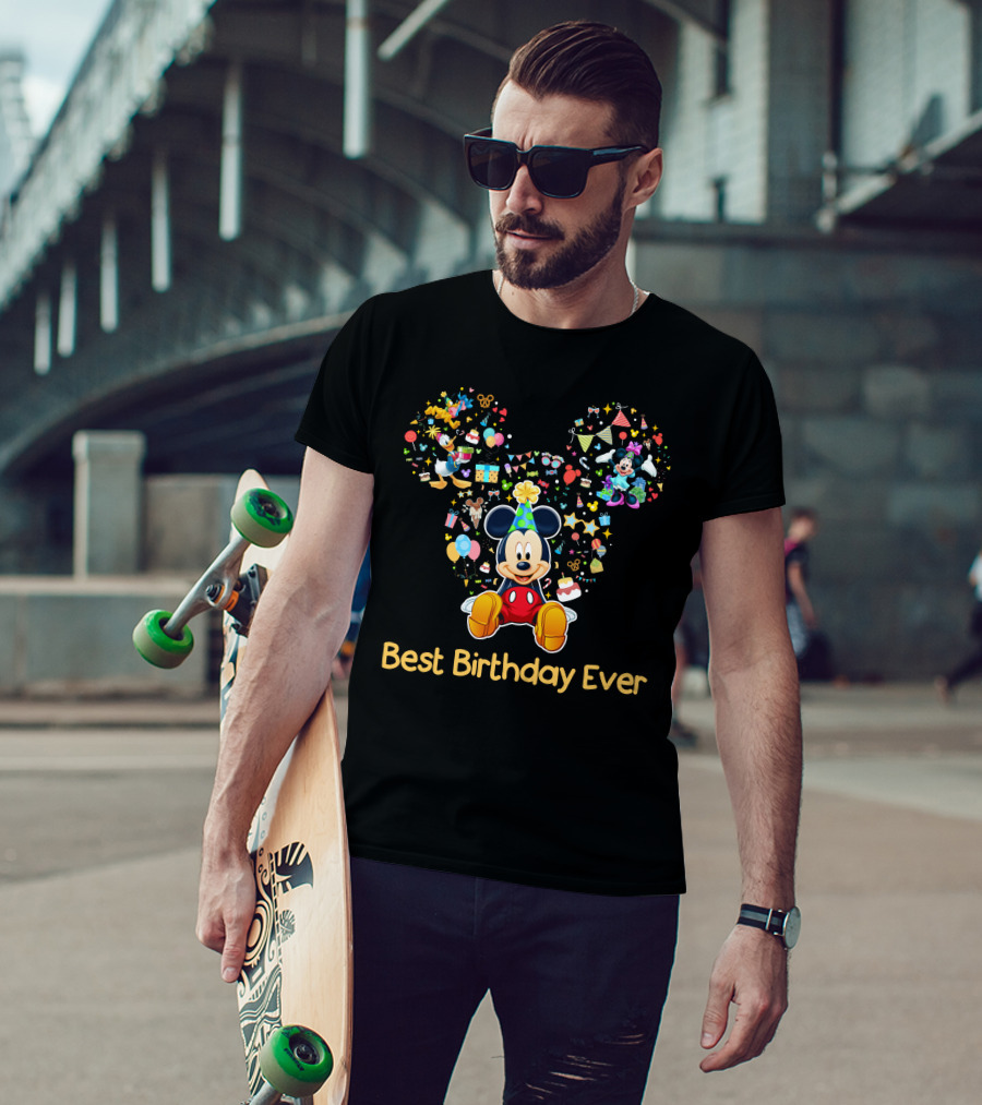 Mickey Best Birthday Ever Celebration Party Theme T-Shirt
