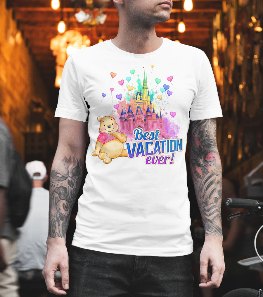 Best Vacation Ever Pooh Castle Balloons T-Shirt