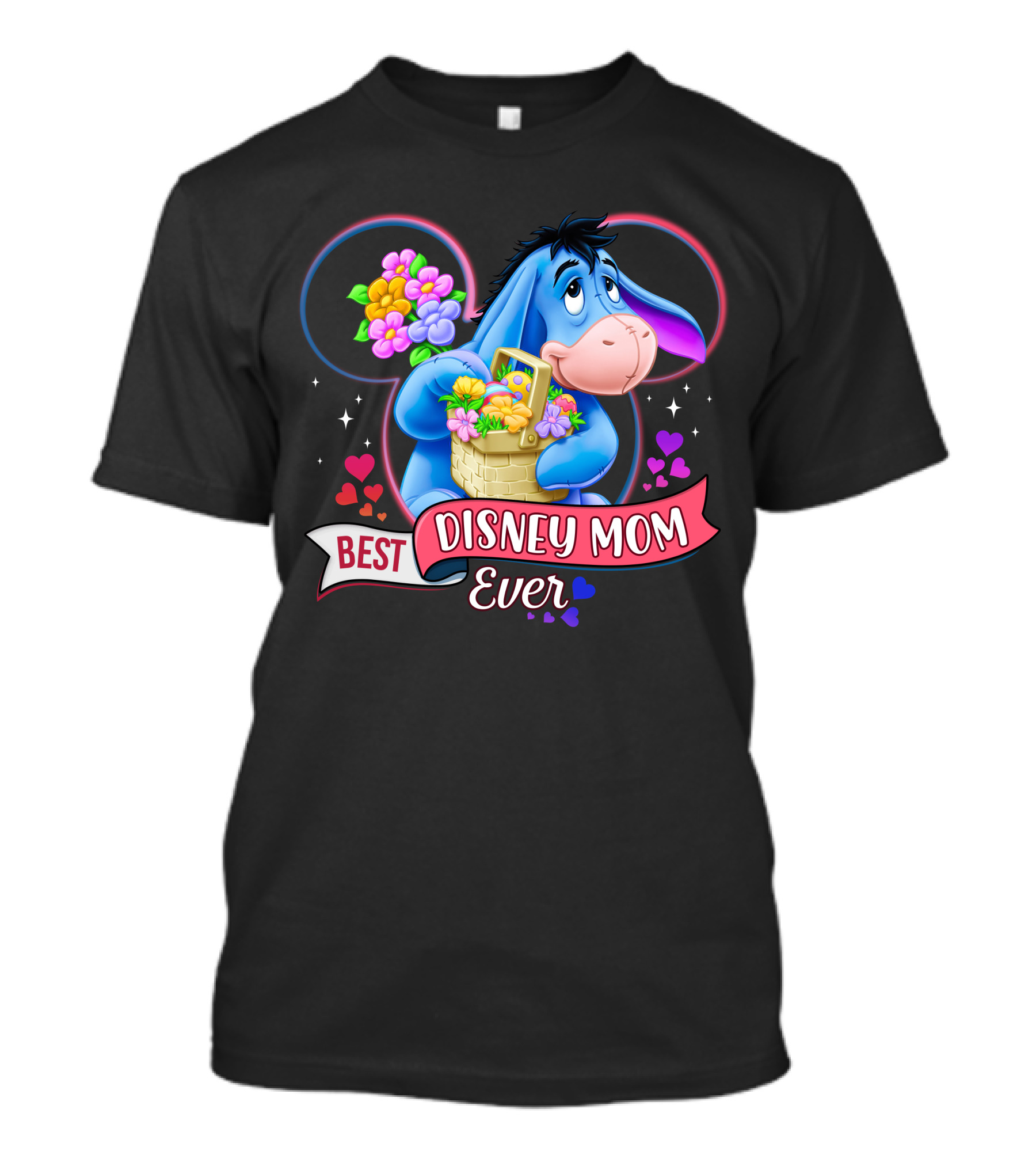 Best Disney Mom Ever Eeyore Flower Basket Mickey Mouse Head T-Shirt