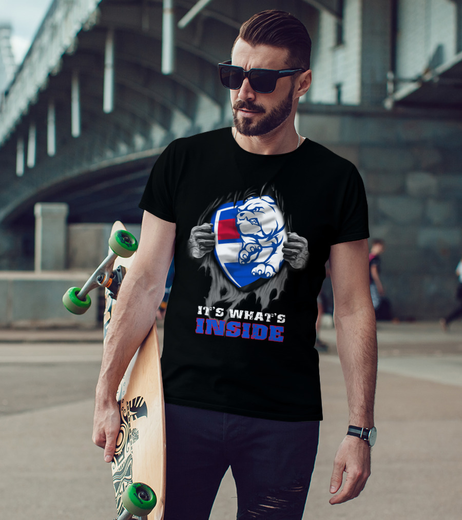 It's What's Inside Western Bulldogs Graphic With Bulldog Shield And Clawed Hands T-Shirt