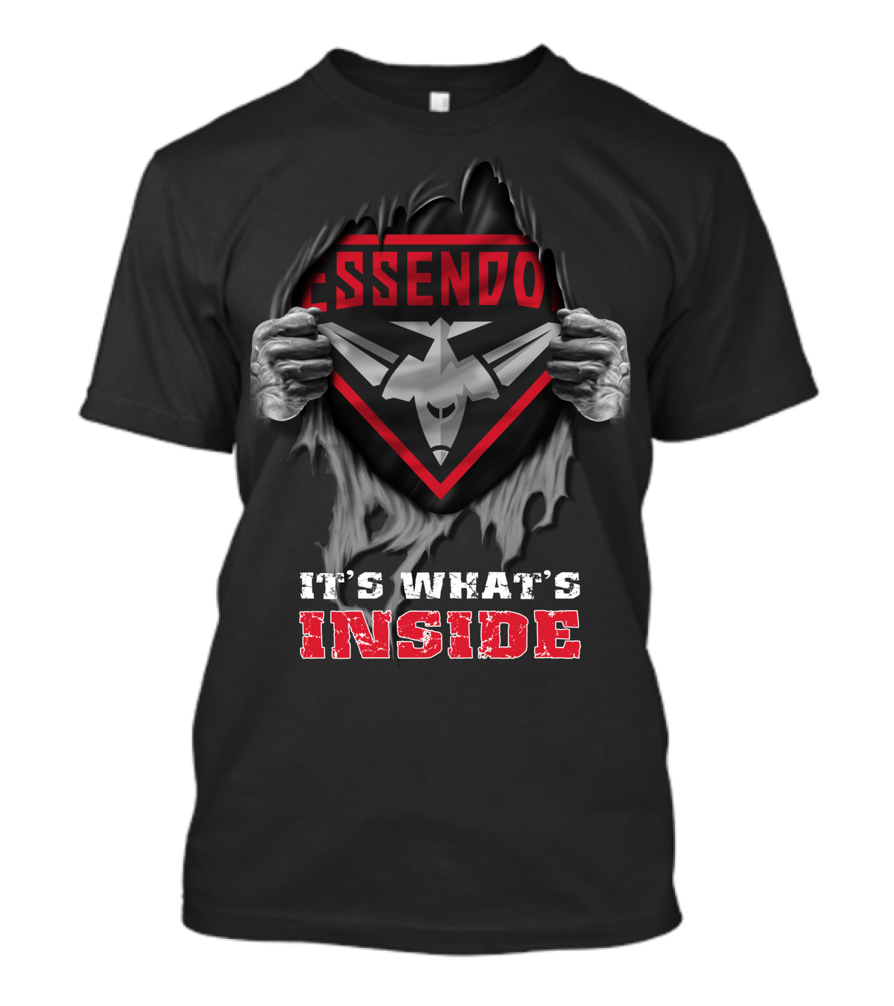 Essendon Bombers It's What's Inside Rugby Logo With Torn Effect T-Shirt