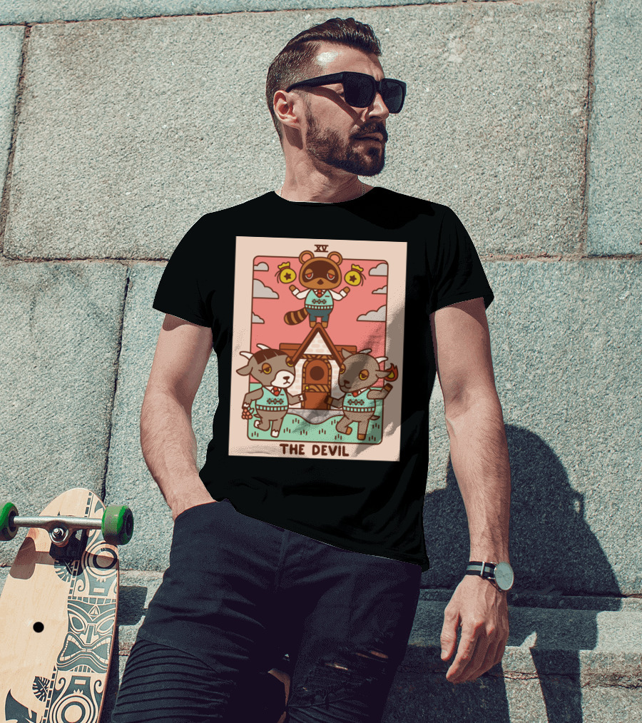 Animal Crossing Tarot Card XV The Devil Tom Nook T-Shirt