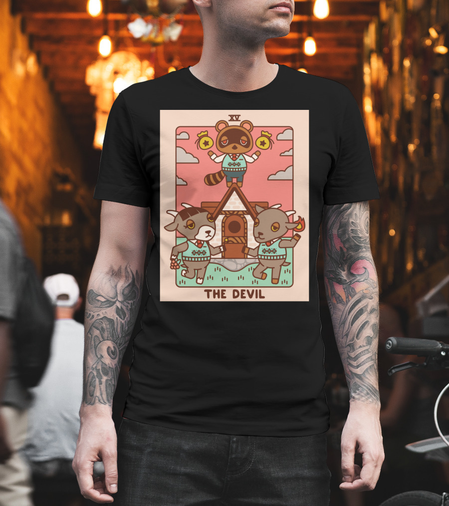 Animal Crossing Tarot Card XV The Devil Tom Nook T-Shirt