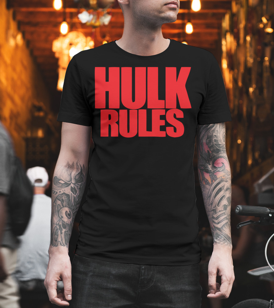 Hulk Rules Red Block Letters T-Shirt