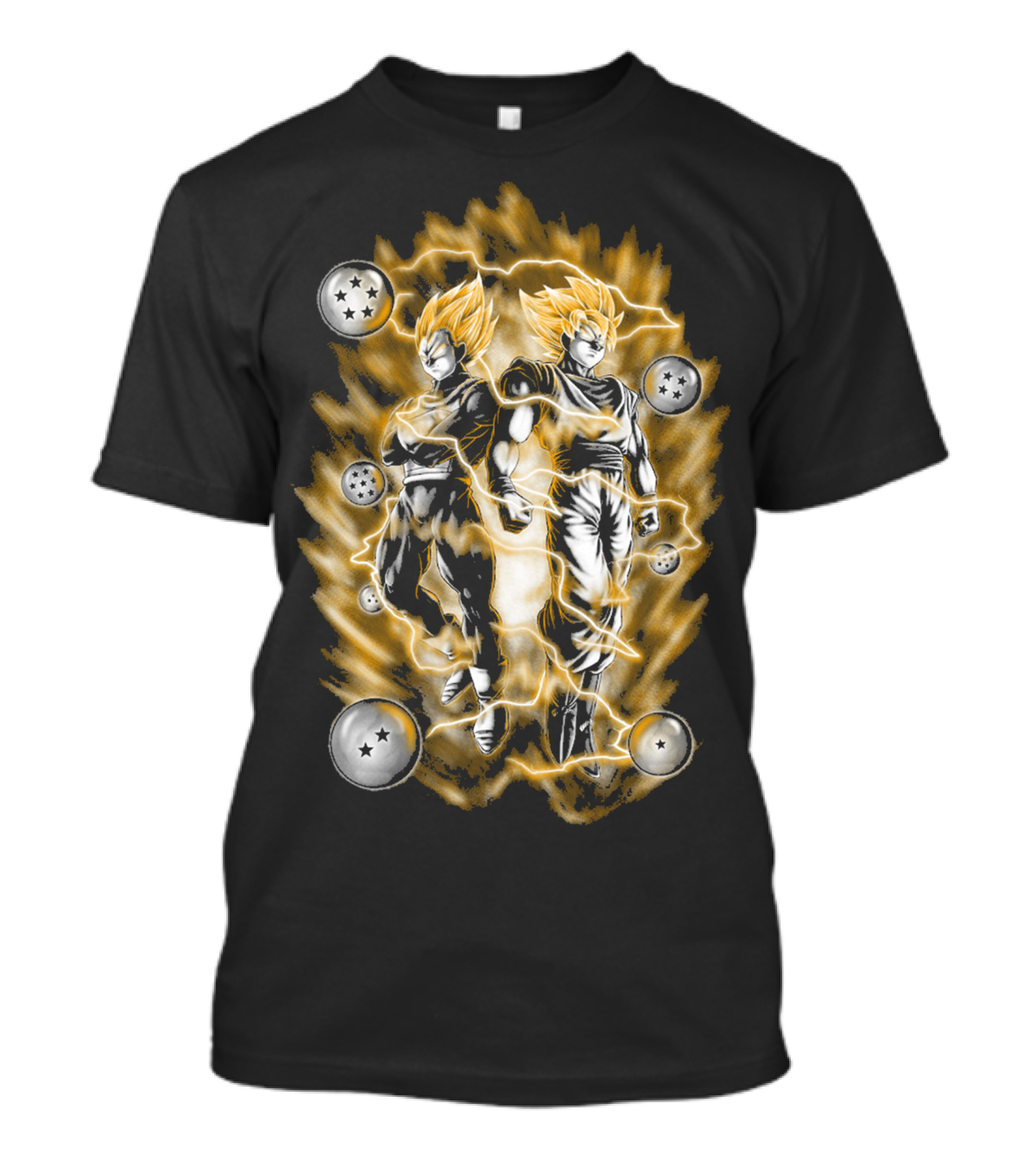 Dragon Ball Z Super Saiyan Goku X Vegeta SSJ2 With Dragon Balls T-Shirt