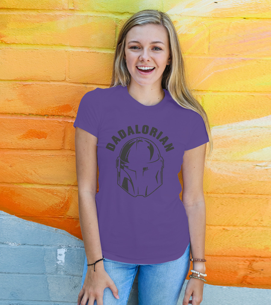 Dadalorian Funny Family Daddy Lover Father's Day Mandalorian Helmet T-Shirt