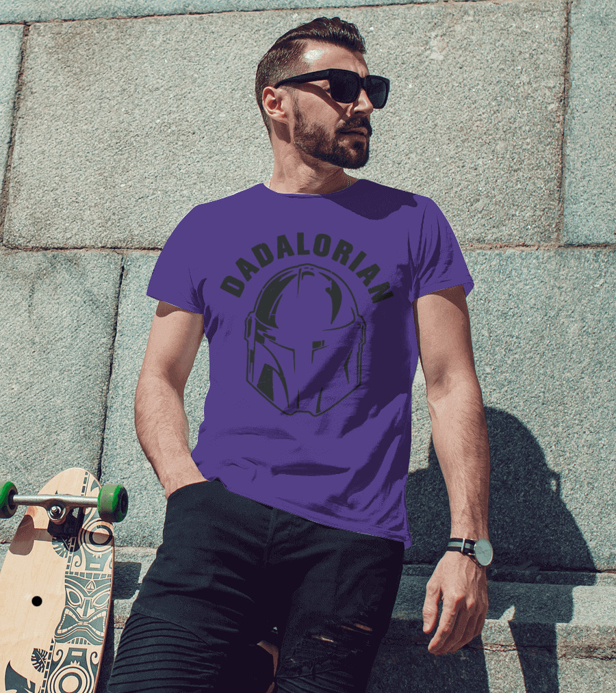 Dadalorian Funny Family Daddy Lover Father's Day Mandalorian Helmet T-Shirt
