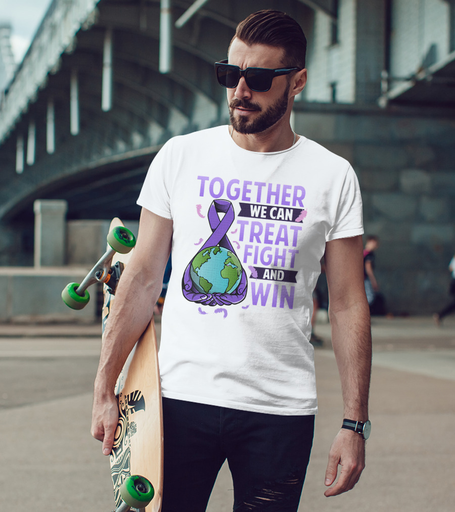 Together We Can Treat Fight And Win World Cancer Day Awareness Fight Against Cancer T-Shirt