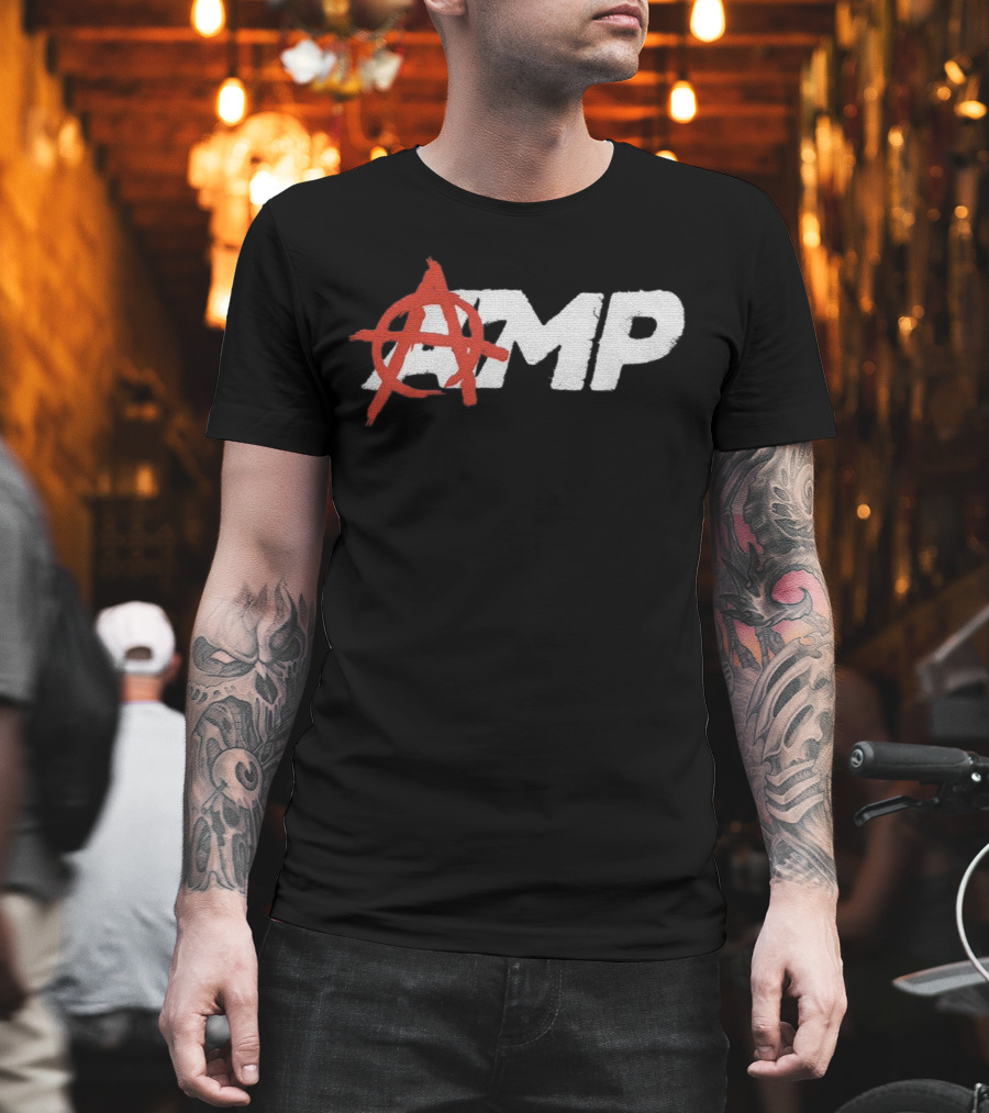 Anarchy Symbol With AMP Text T-Shirt