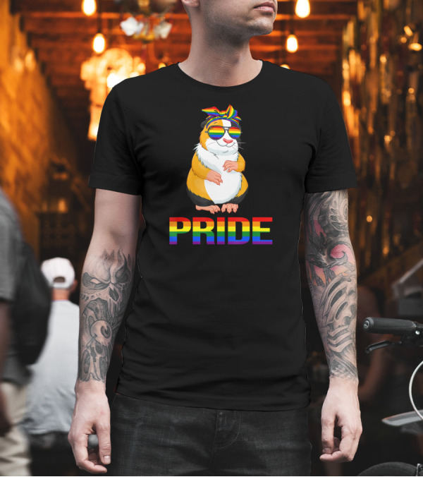 Guinea Pig Mom Pride Funny Hanging PRIDE Rainbow Glasses and Bow T-Shirt Guinea Pig Mom Pride Funny Hanging PRIDE Rainbow Glasses and Bow T-Shirt