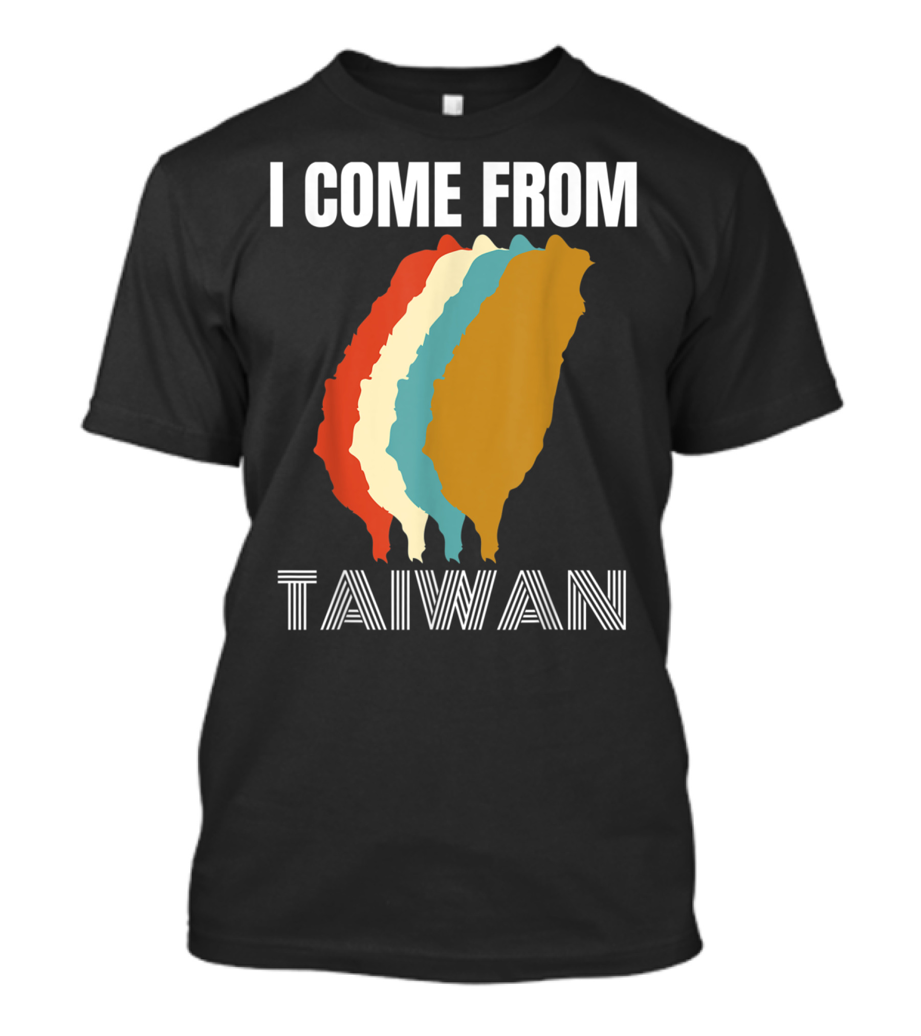 I Come From Taiwan Colorful Silhouette Map T-Shirt