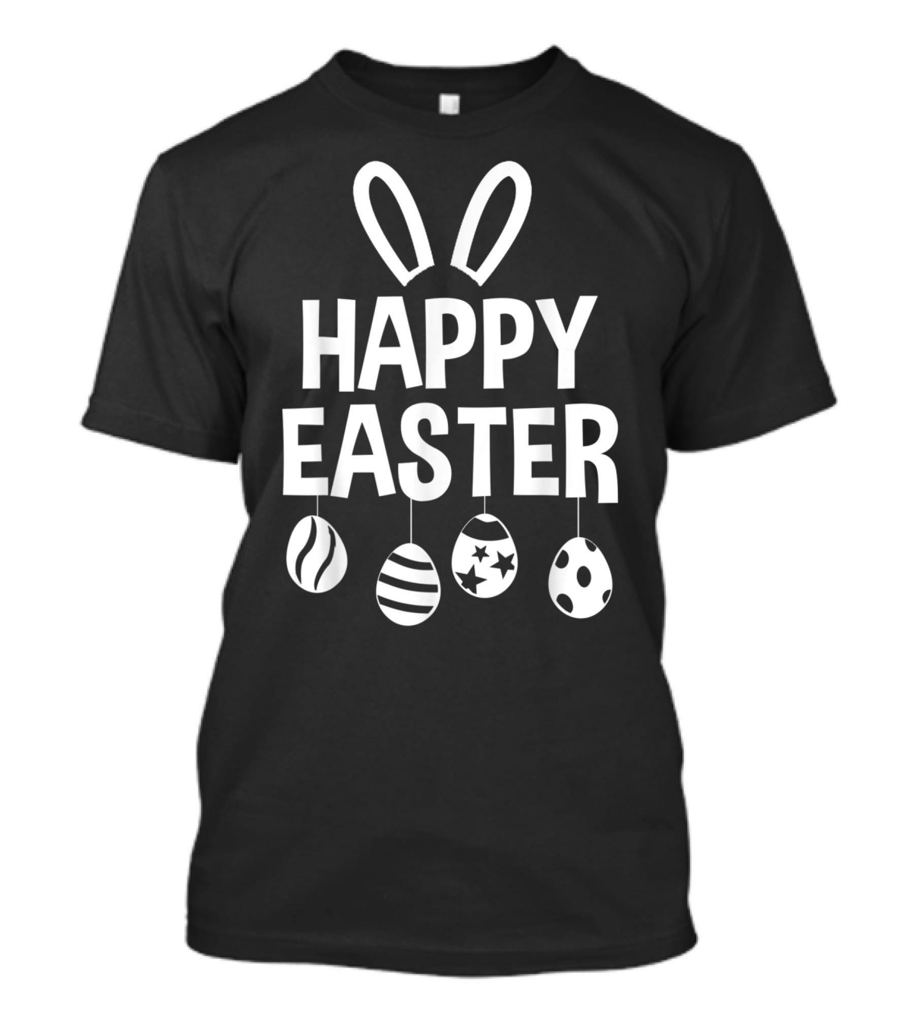 Happy Easter Bunny Ears With Hanging Eggs T-Shirt